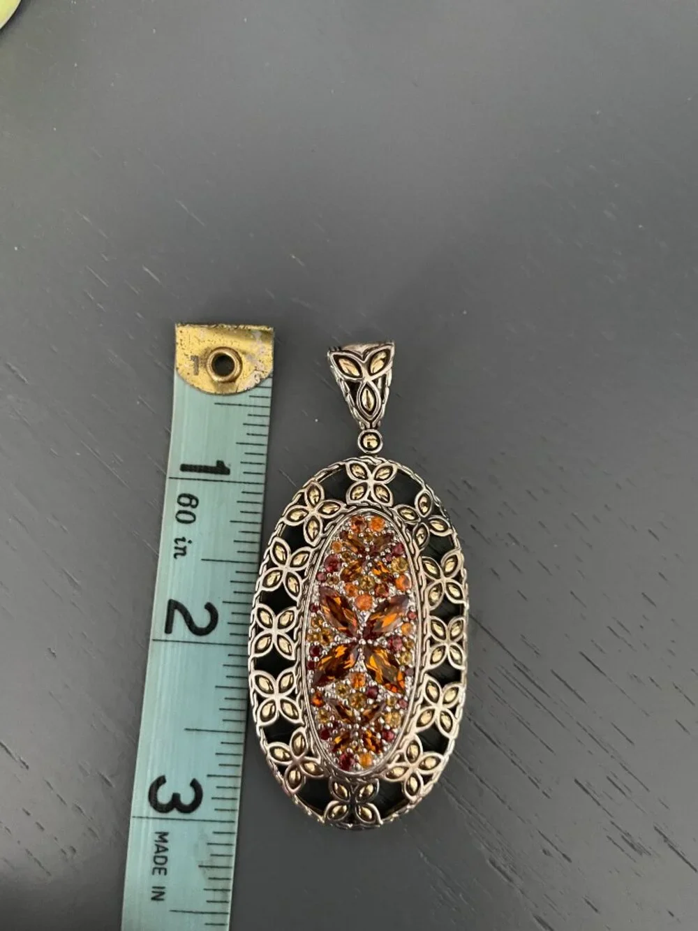 JOHN HARDY X LARGE PENDANT CITRINE 18K SBATU KAWUNG